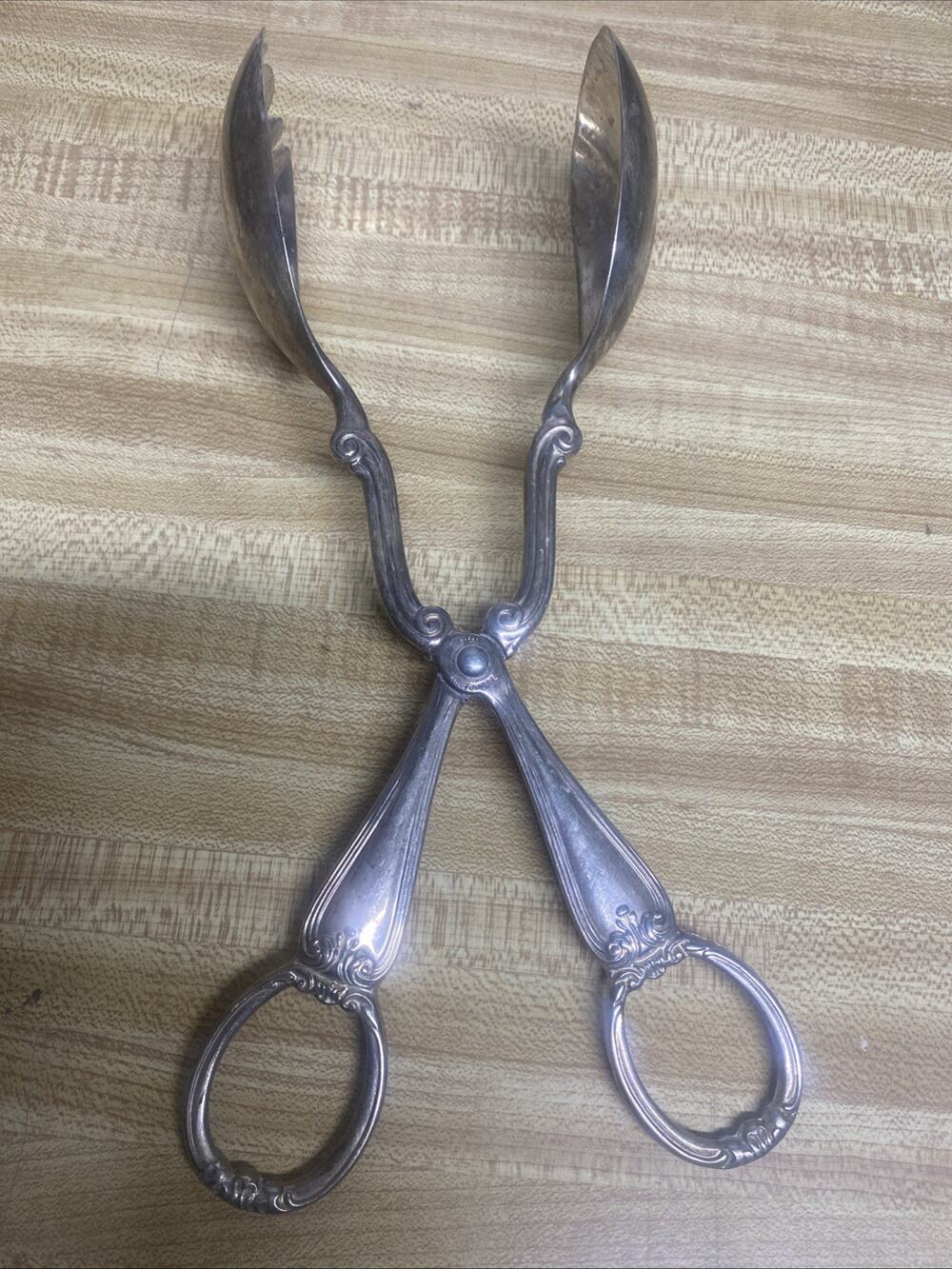 Gorham Heritage SILVER-PLATED 10 5/8" Salad Tongs Art Deco